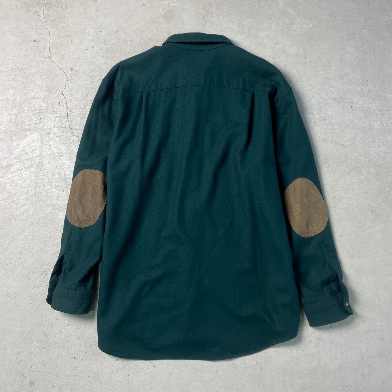 USA製 PENDLETON ペンドルトン 長袖ウールシャツ レザーエルボパッチ