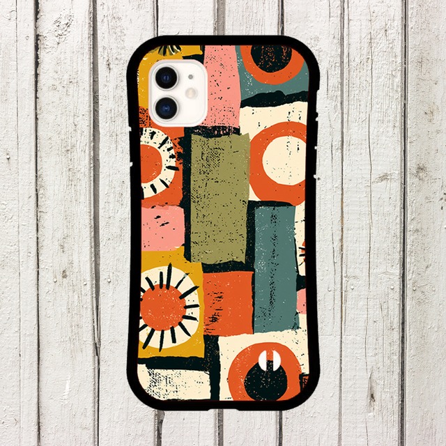 iPhoneケース サイケデリック 幾何学模様｜60s 70s 抽象レトロ RETRO021