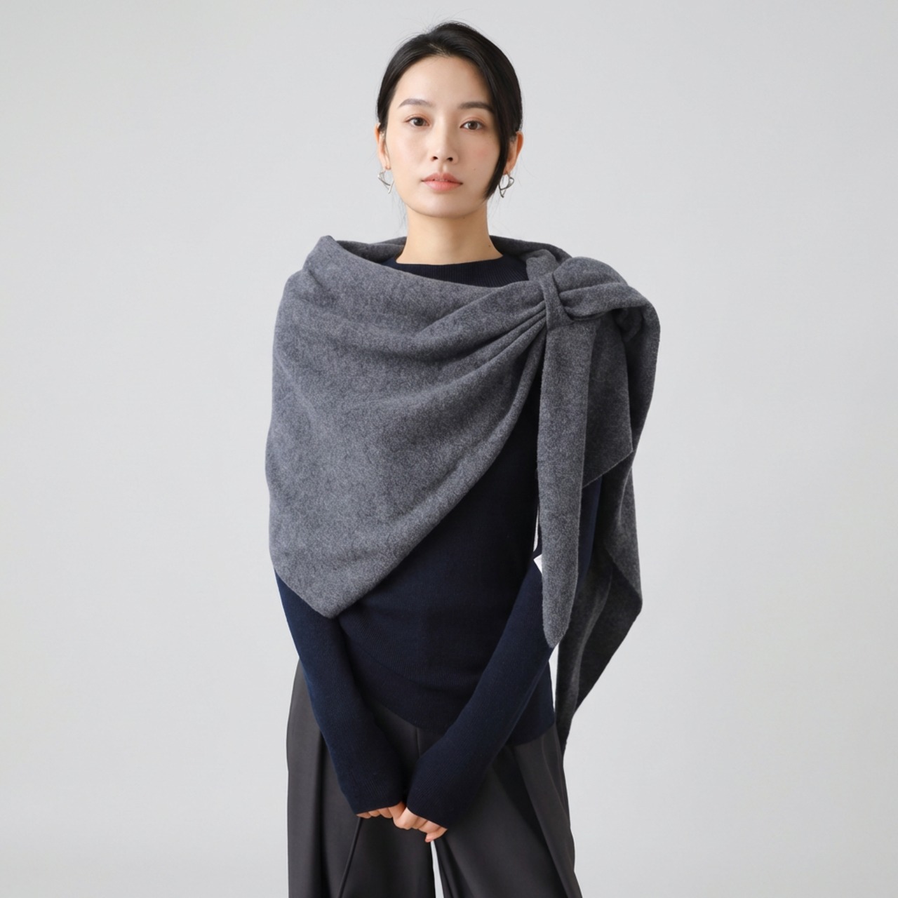 ウールニット三角ストール   4colors  26048・画像8