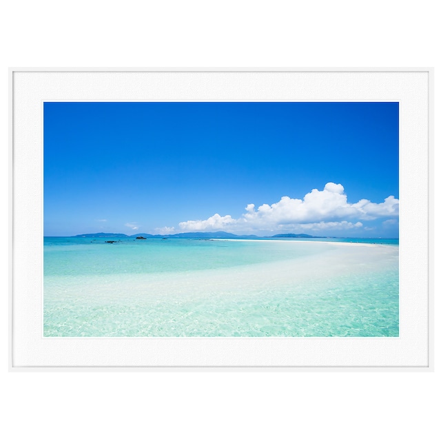 夏写真 沖縄 米山諸島の海 インテリア アートポスター額装 AS3622