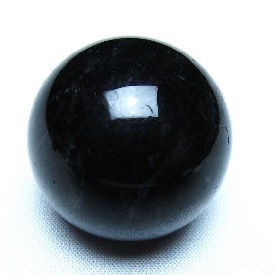 黒水晶 丸玉 モリオン 丸玉 34mm スフィア 置物 原石 141-7545