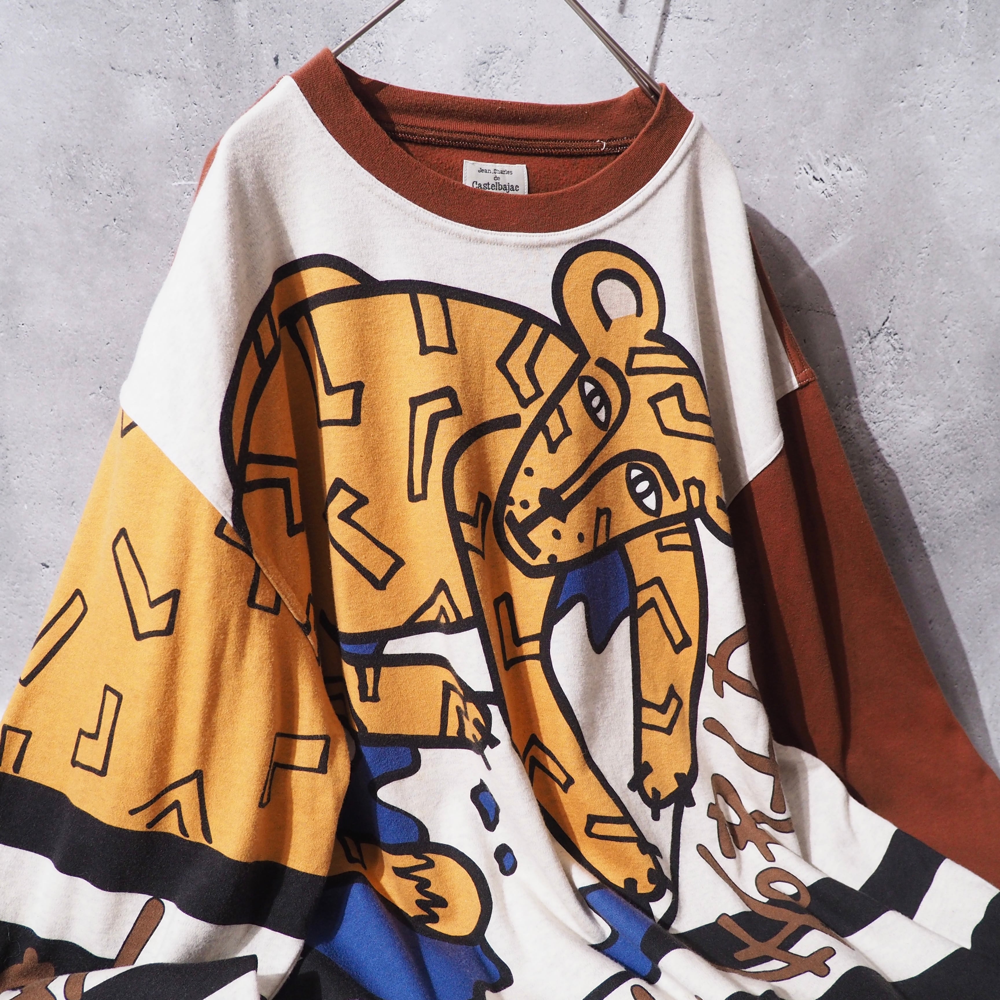 1990s " CASTELBAJAC - Family World " Animal printed vintage Long sleeve Tee