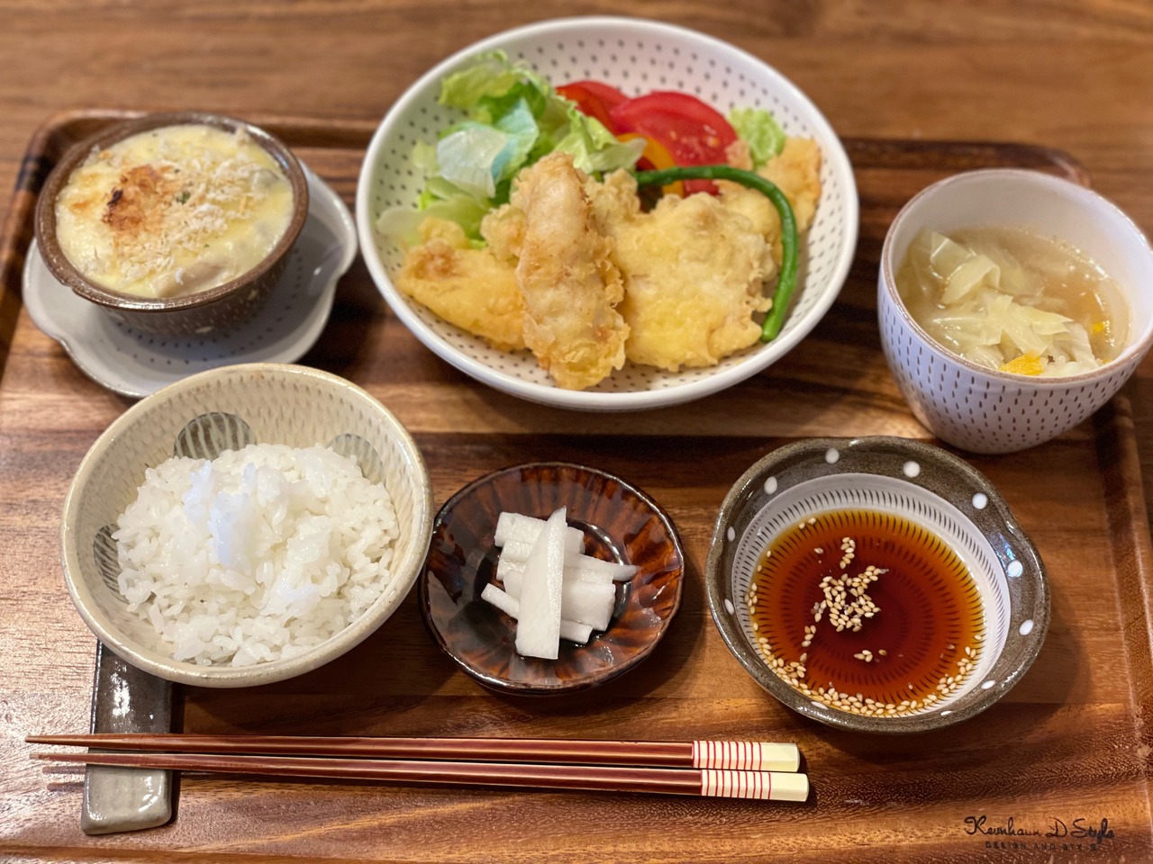 小石原焼　福嶋製陶  浅鉢  茶色とびかんな  ② 【18-513】