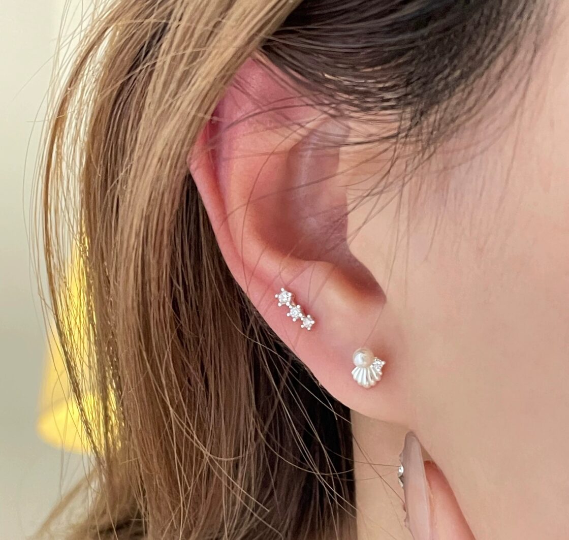 sliver 999 star /shell pierce /シルバー999 シェルピアス スター 