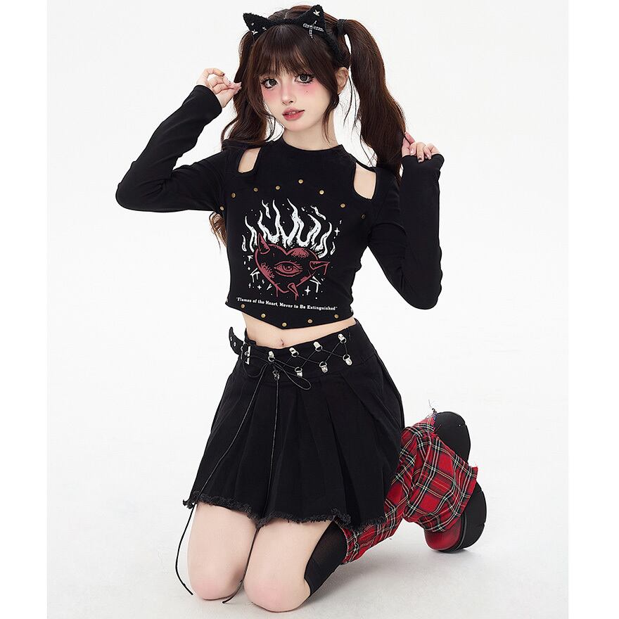 新品　正規品　kry clothing　「虚心」ロンT　黒×紫　地雷系　サブカル KRY clothing