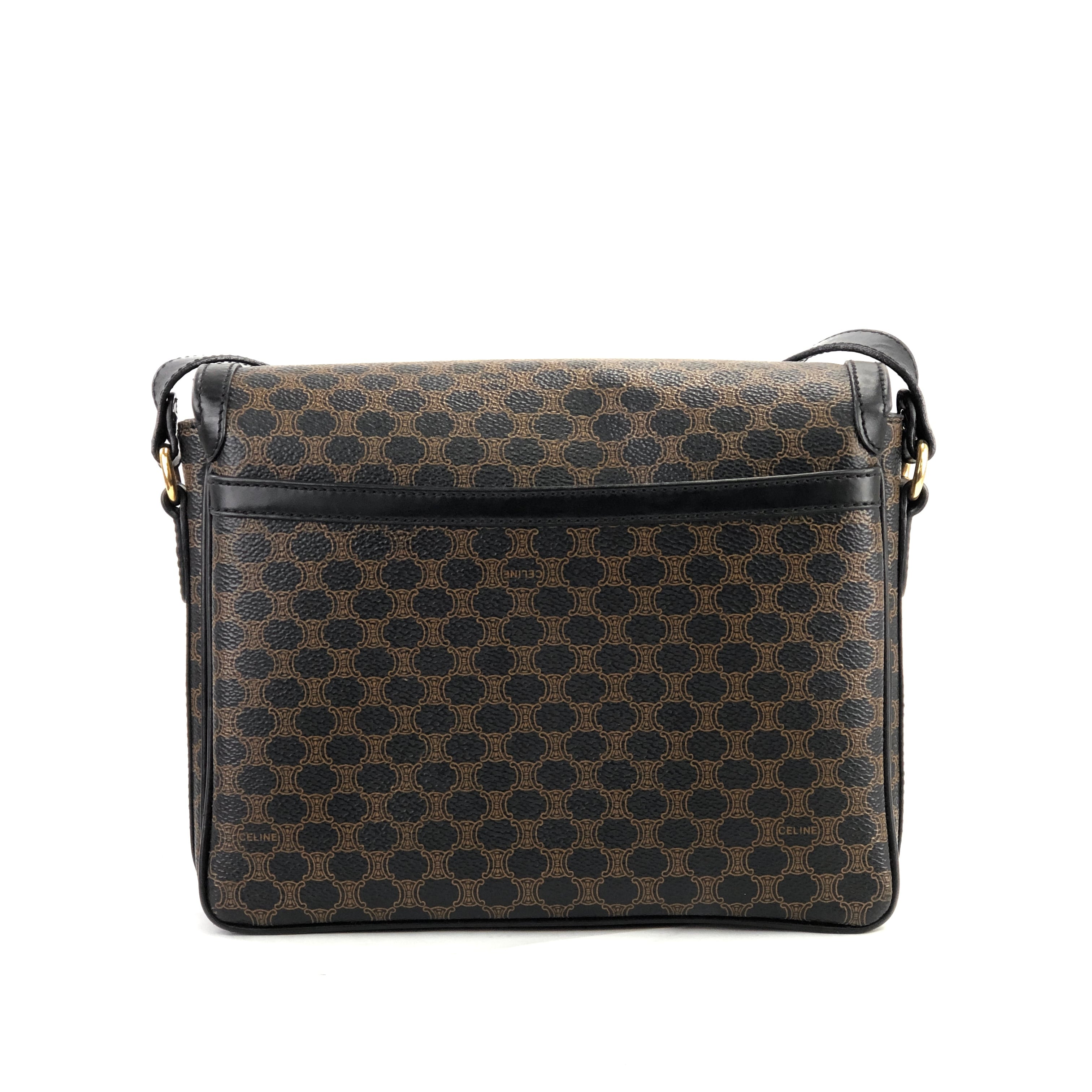 CELINE セリーヌ マカダム フロントベルト PVC×レザー ショルダー