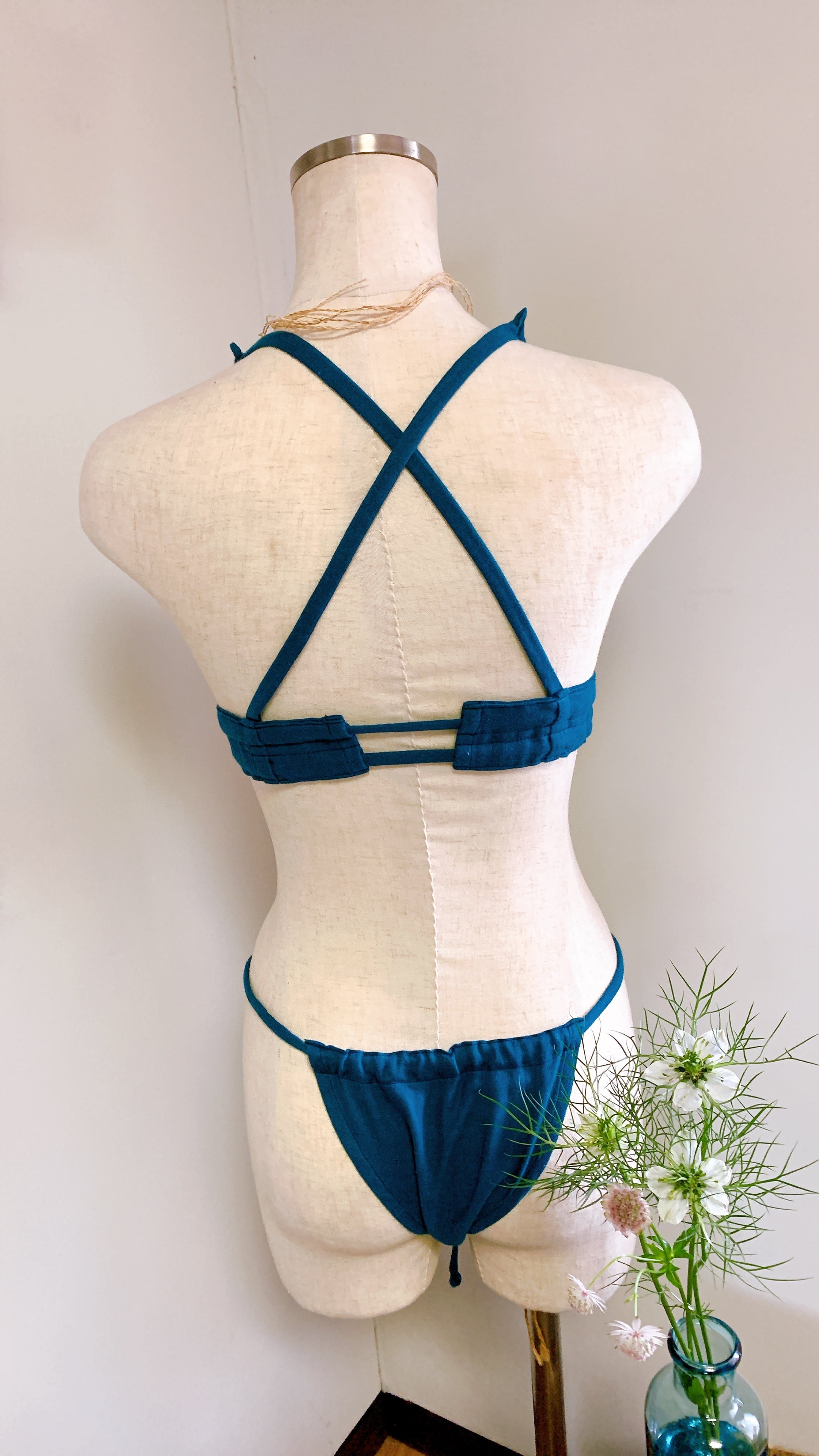 　締めつけない下着　“ゆる〜りブラ“  ブルーグリーン　第6チャクラ