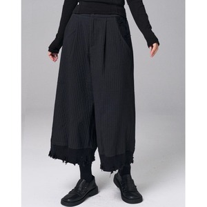 フリンジ切り替えタックアンクルパンツ　D0174