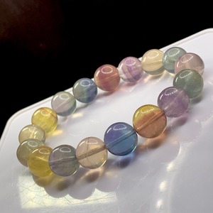 f129.透明度有り♪落ち着いた色合い♪フローライトブレスレット