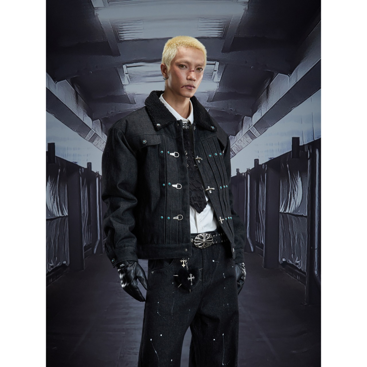 【暖かさUP】ファイヤーマンデニム中綿ジャケット T1983