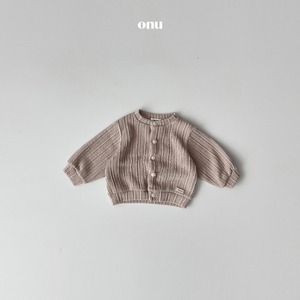 【ONU】 チュロスカーディガン／ベージュ（80~100cm）
