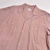 PAPAS パパス 開襟 オープンカラー 半袖シャツ サイズ L /メンズ/日本製/両胸ポケット/ハマカラー/赤系