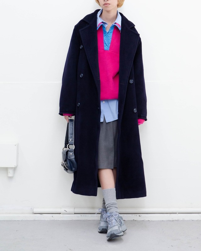 1980-90s Max Mara - soft wool long coat / fabric by Piacenza