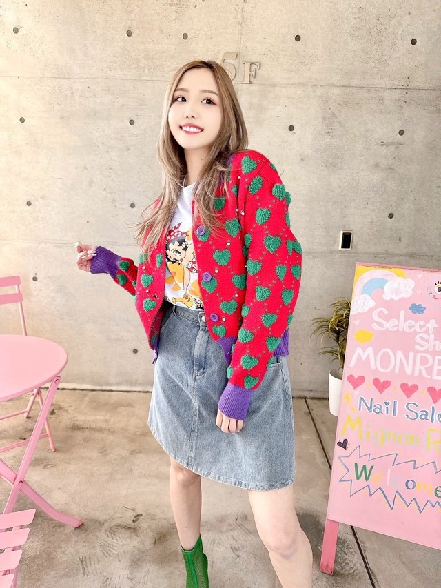 ハートカーディガン♡/韓国/レディースファッション/可愛い/おしゃれ/ラフ/可愛い/カジュアル/グレー/裏起毛/秋/冬（1-195）