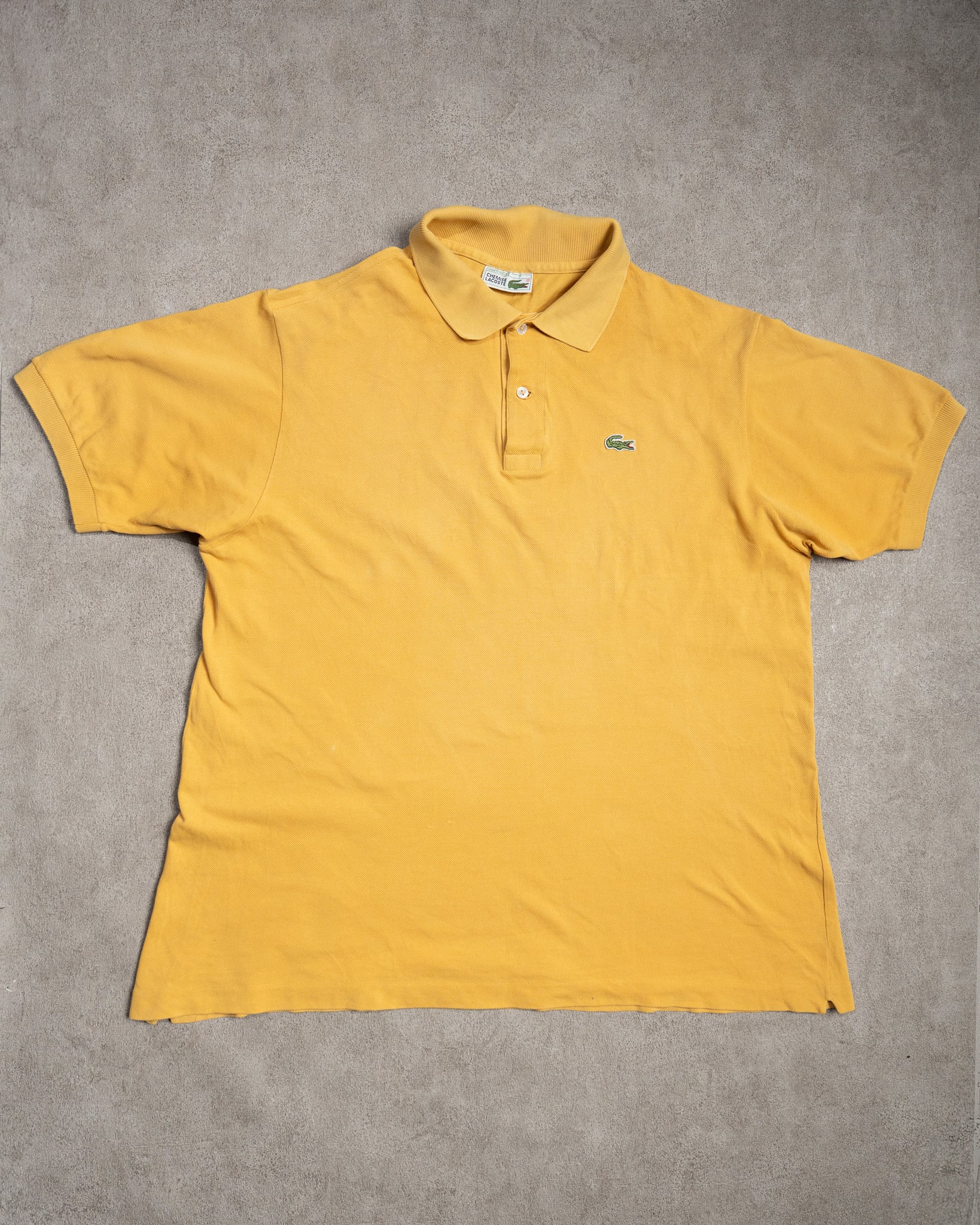 希少サイズ7！ 80s FRENCH LACOSTE オレンジ ポロシャツ 80s フランス製 LACOSTE ラコステ ワンポイント コットン 鹿の子