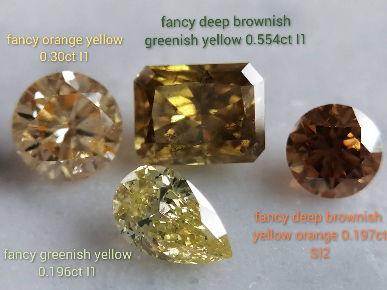 FANCY LIGHT YELLOW GREEN 0.090ct RDナチュラルクラリティ