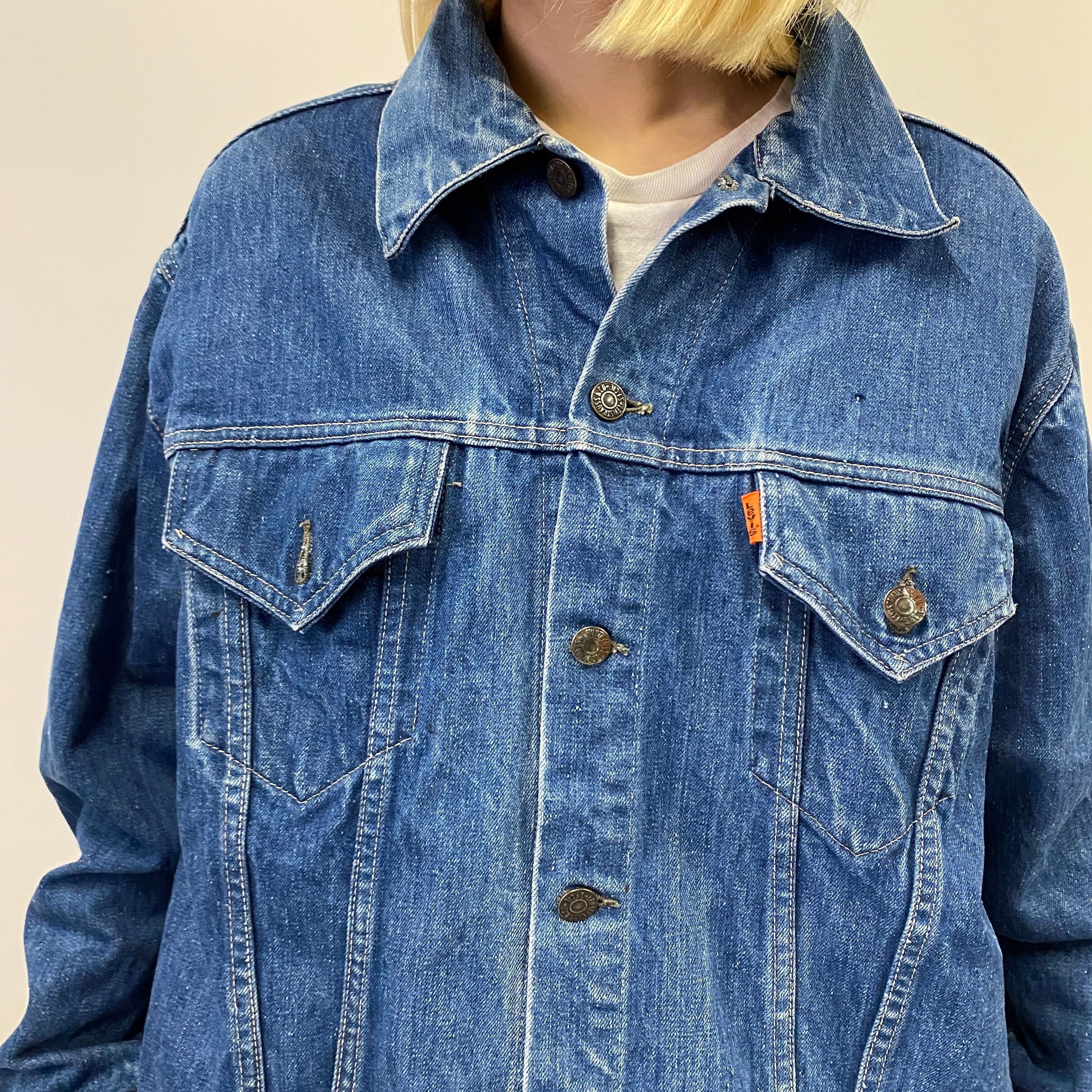 70年代 70s Levi's リーバイス 70505 4th デニムジャケット トラッカージャケット オレンジタブ スモールe メンズXL相当 古着  ヴィンテージ ビンテージ 【デニムジャケット】【CS2212-20】 | cave 古着屋【公式】古着通販サイト