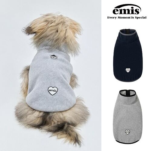 【emis】HEART WAPPEN ZIP UP FLEECE/ペット服 犬服猫服(L〜XXL)