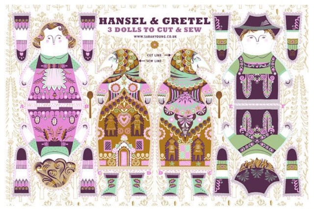Hansel and Gretel Tea towel / Cloth Kit ぬいぐるみキット 布ポスター ヘンゼルとグレーテル グリム童話