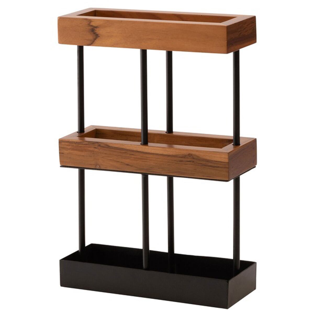 傘立て 天然木 チーク ラッカー塗装 スチール 粉体塗装