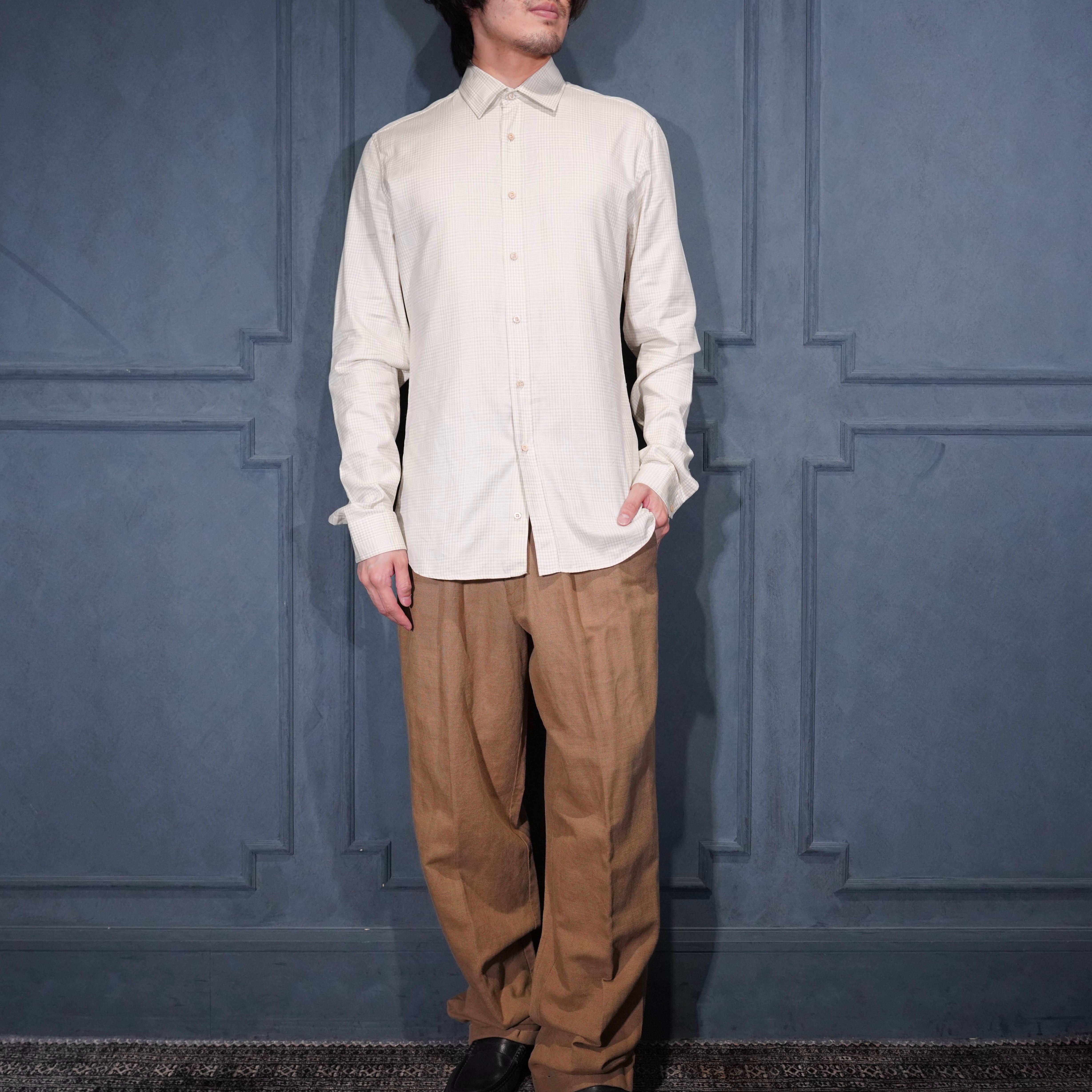 00's USA VINTAGE GAP relaxed TUCK DESIGN LINEN 100% WIDE SLACKS