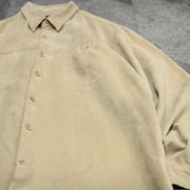 hole design fake suede shirt