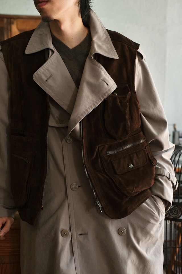 Utah/90’s “VERA PELLE” suède leather vest/made in Italy