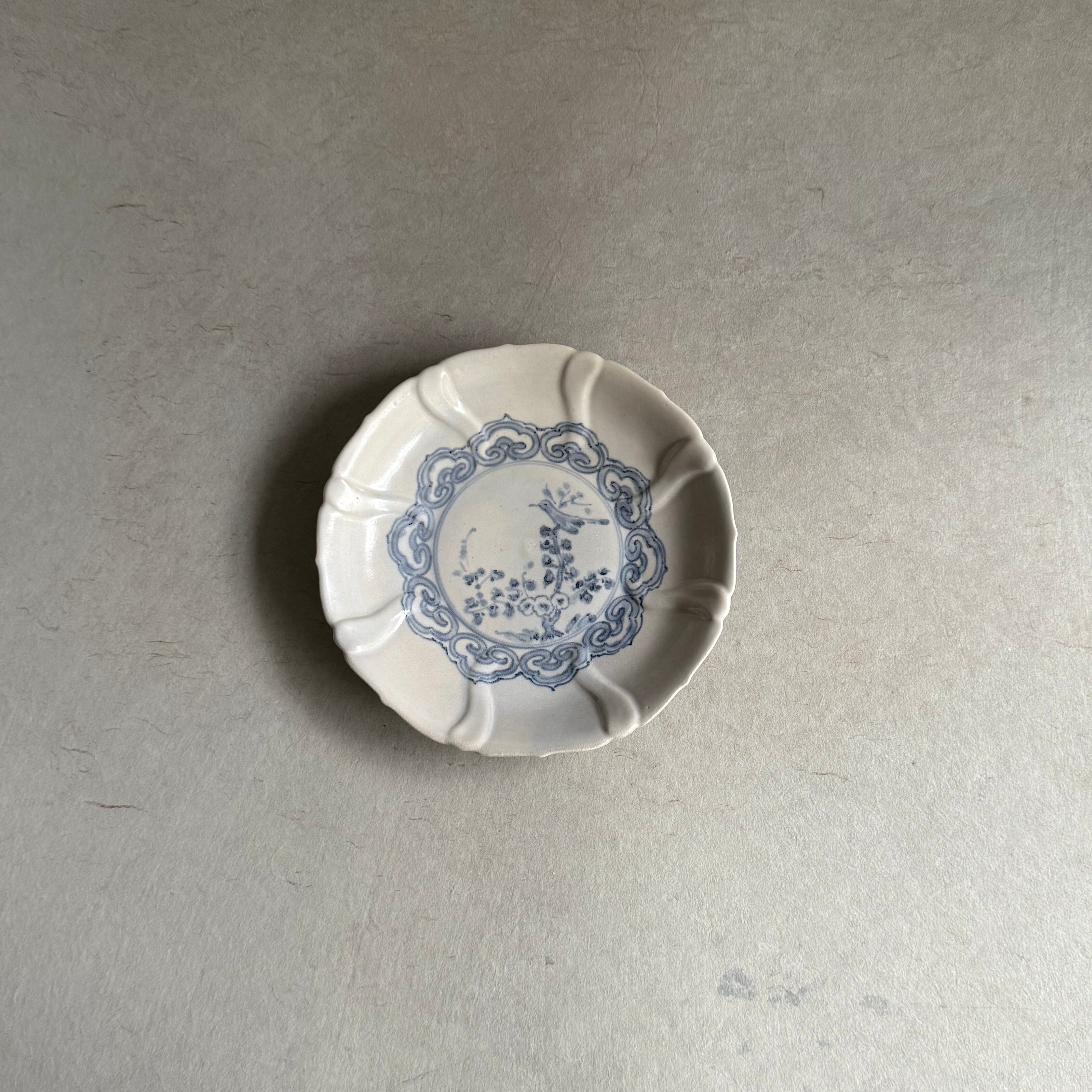 豊増一雄 染付輪花六寸皿 | gallery 一白