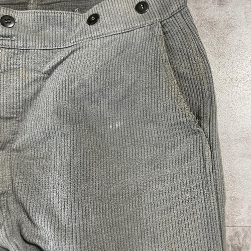 40s ファーマーズ コットンピケ フレンチワーク グレー パンツ W37 詳細写真7