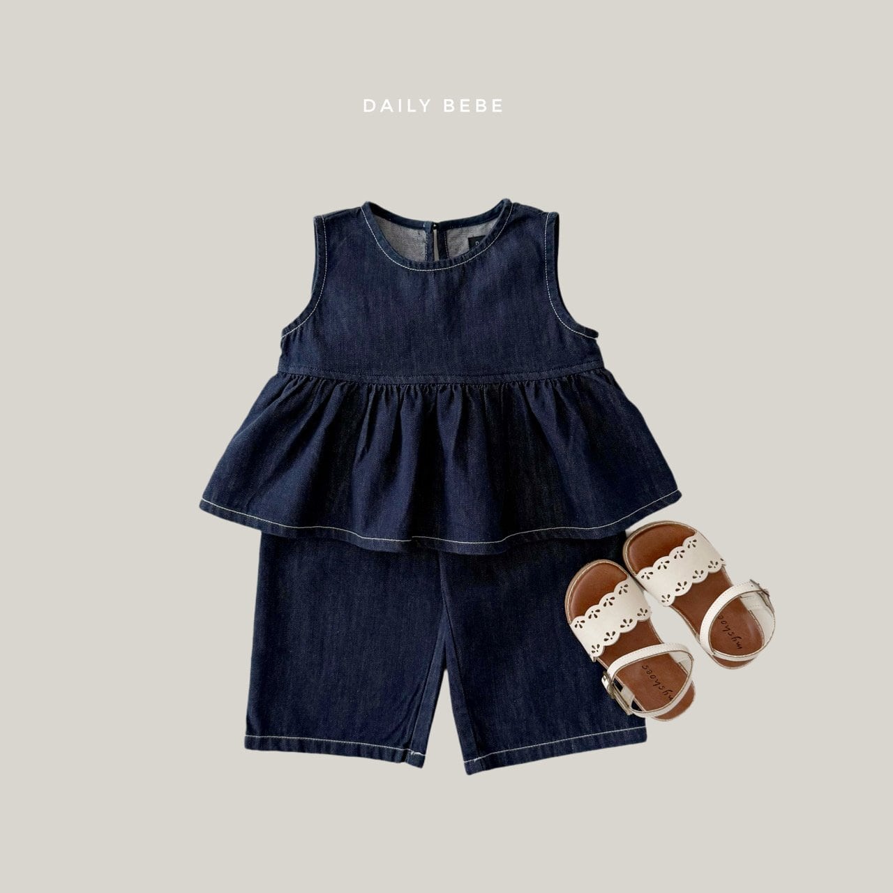 «予約»«ジュニアサイズあり»«daily bebe» エルデニムセットアップ