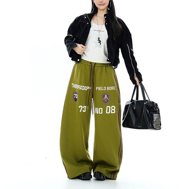 ナンバリングエンブレムダブルライントラックパンツ 2col   R02856