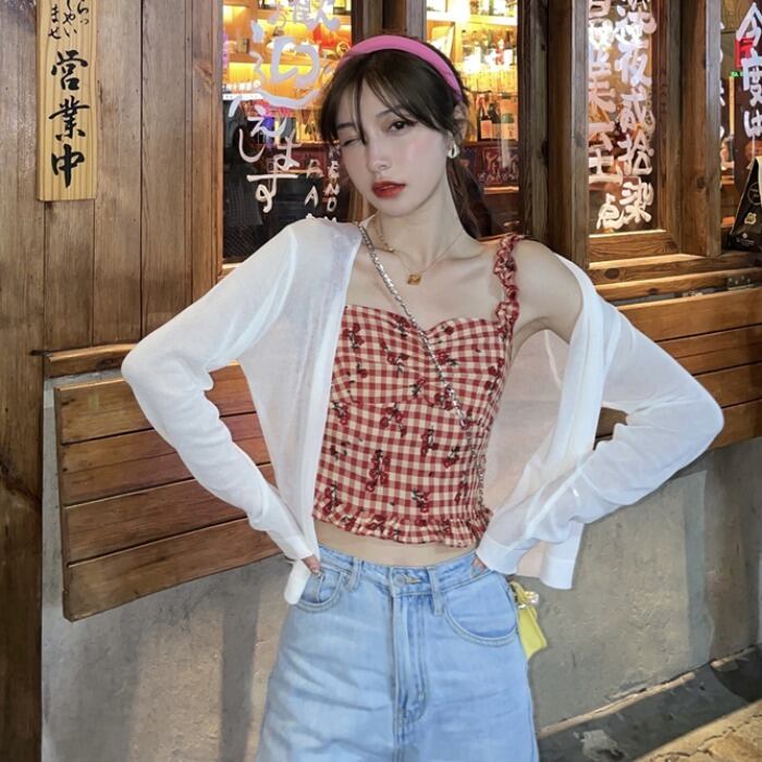 ショートニットセーター 薄手レディースサマーホワイトカーディガンジャケット ブラウス ロング 夏物 1号婦人98371647243