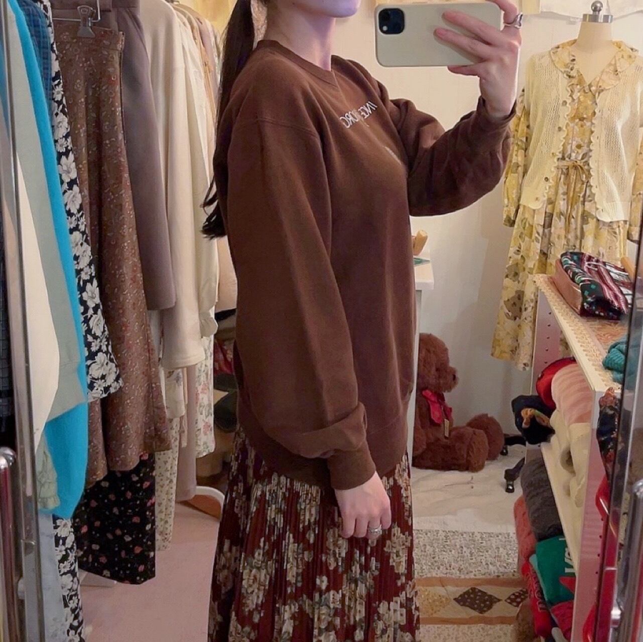 INGEBORG / chocolate brown ribbon sweat