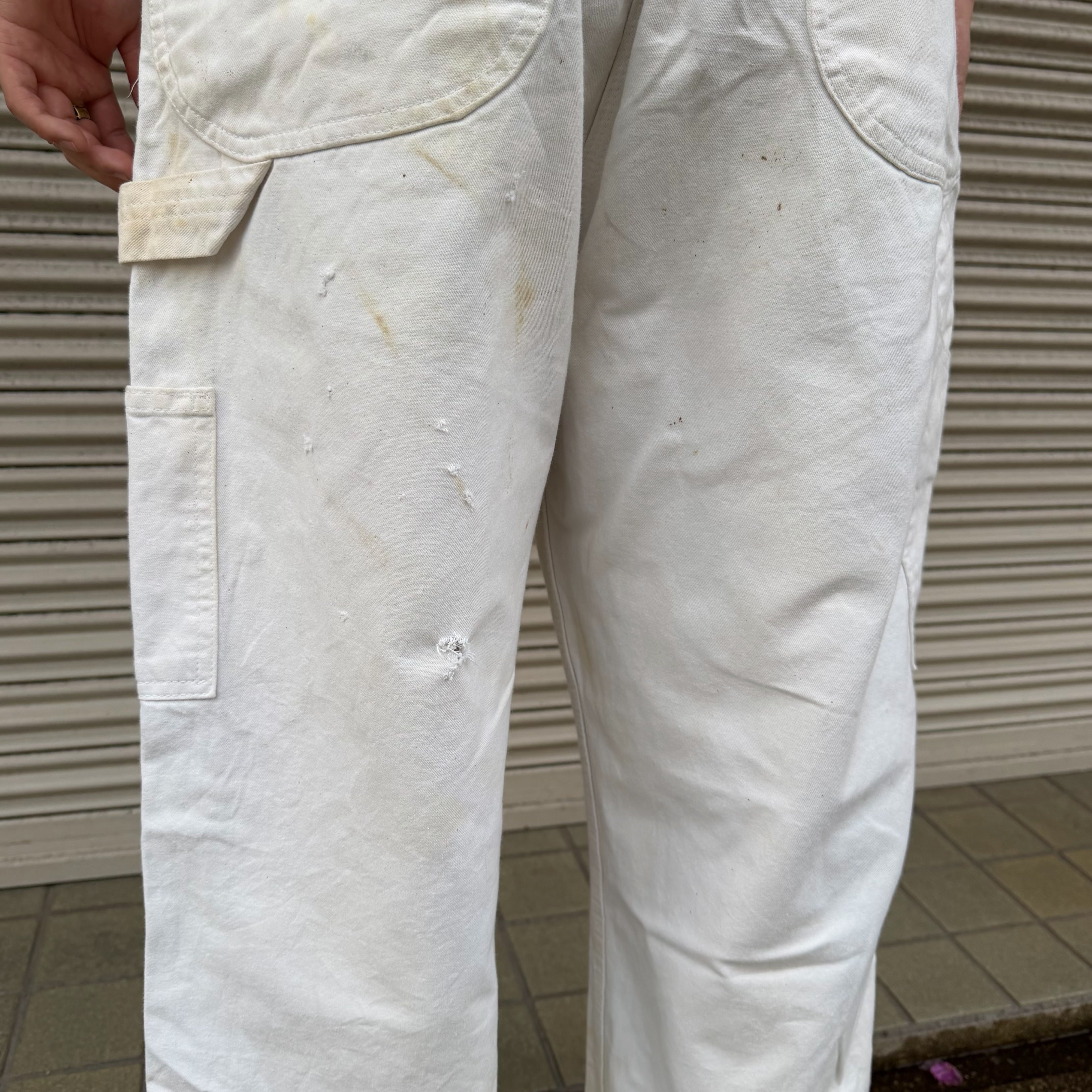 90s Dickies ペインター オーバーオール ワークパンツ ホワイト