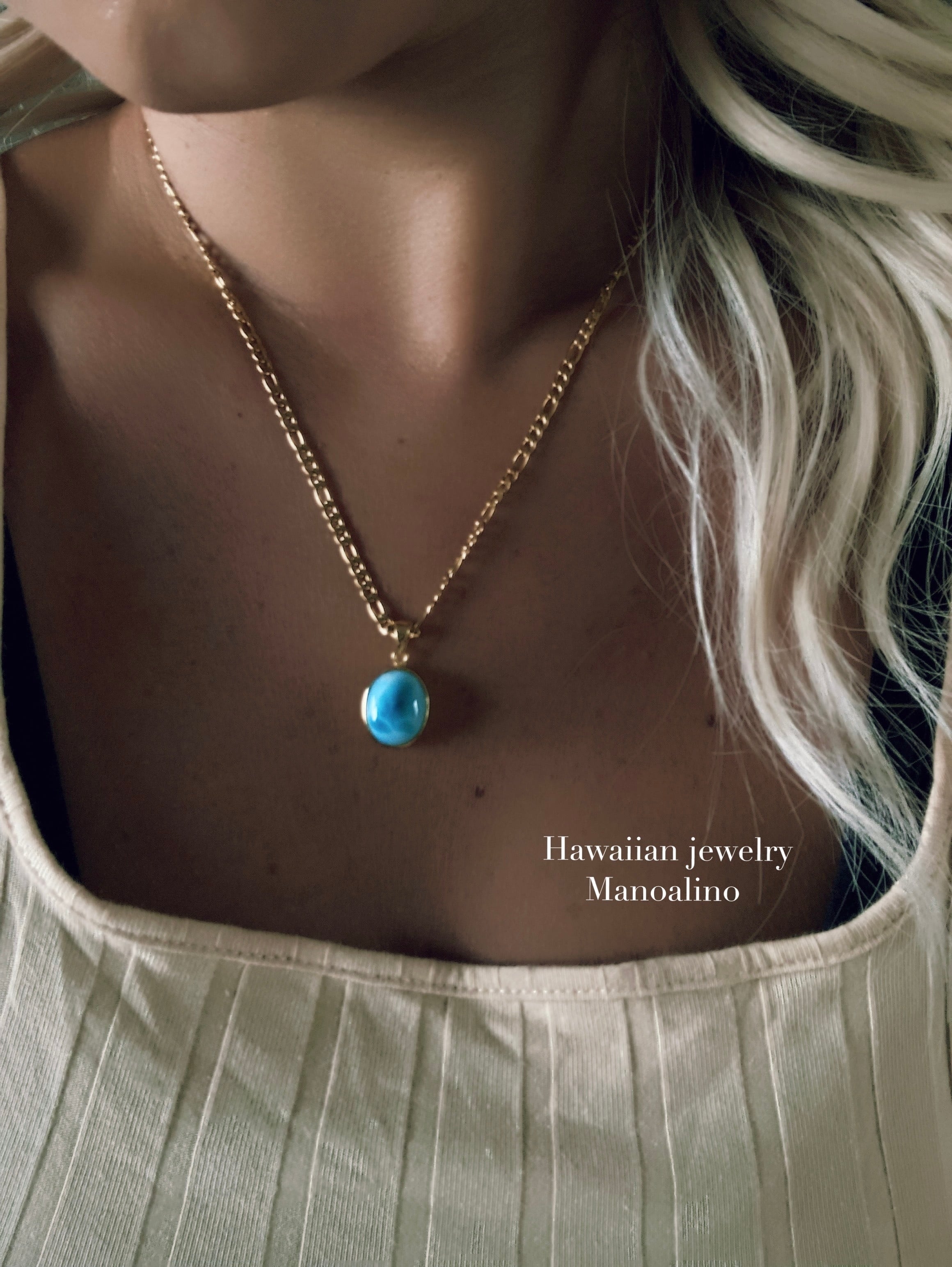 Larimar necklace(セミオーダーラリマーネックレス) | Manoalino ...