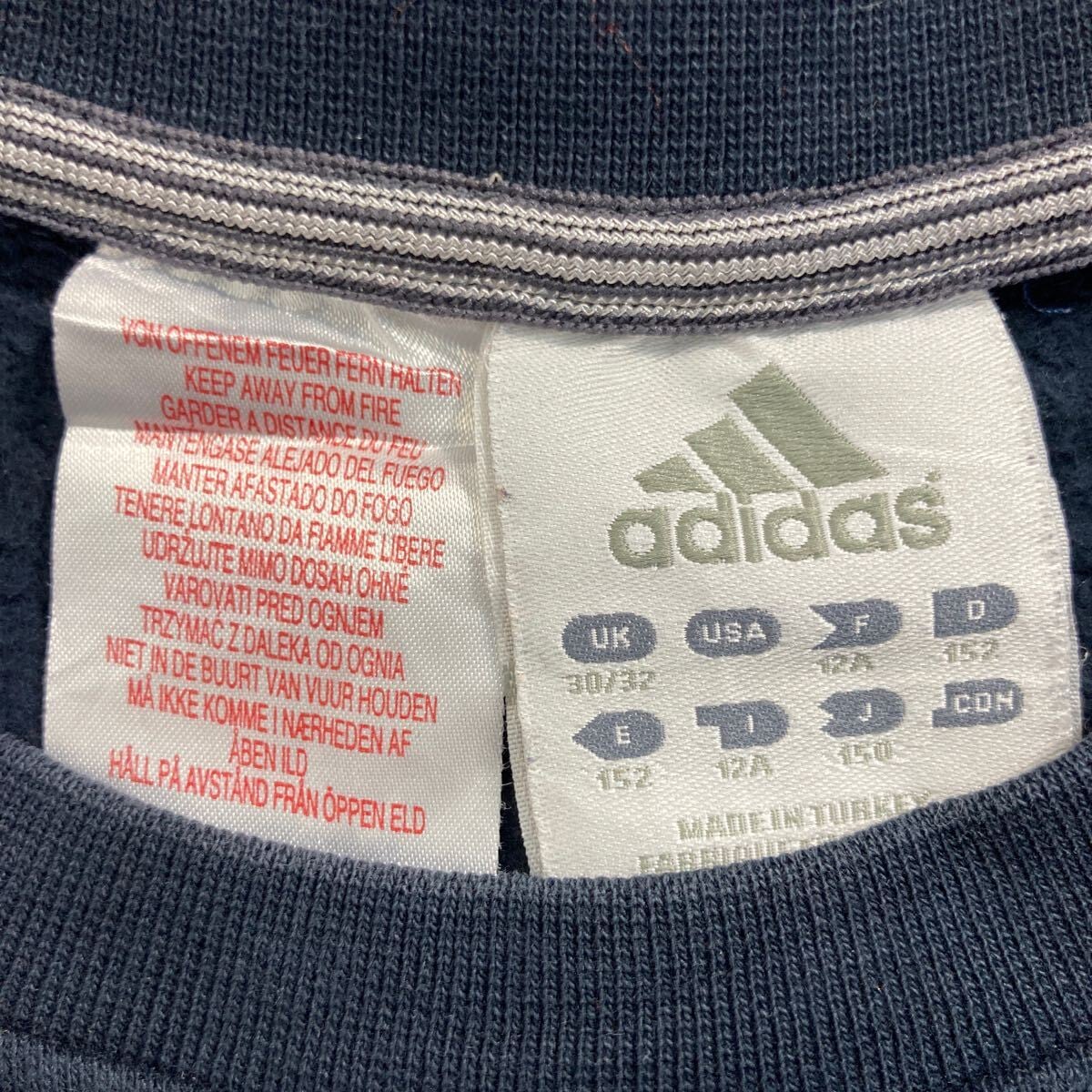 adidas ロゴ スウェット トレーナー キッズ 150 ネイビー アディダス