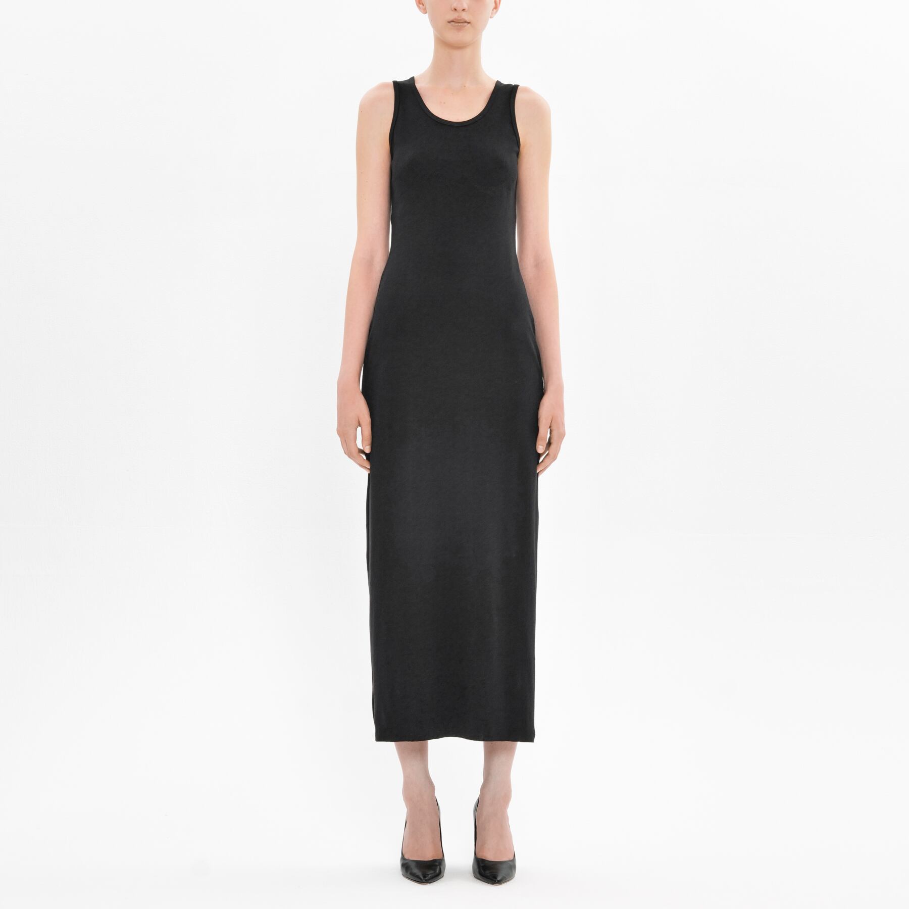 Black Trompe-l'œil Tank Top Dress