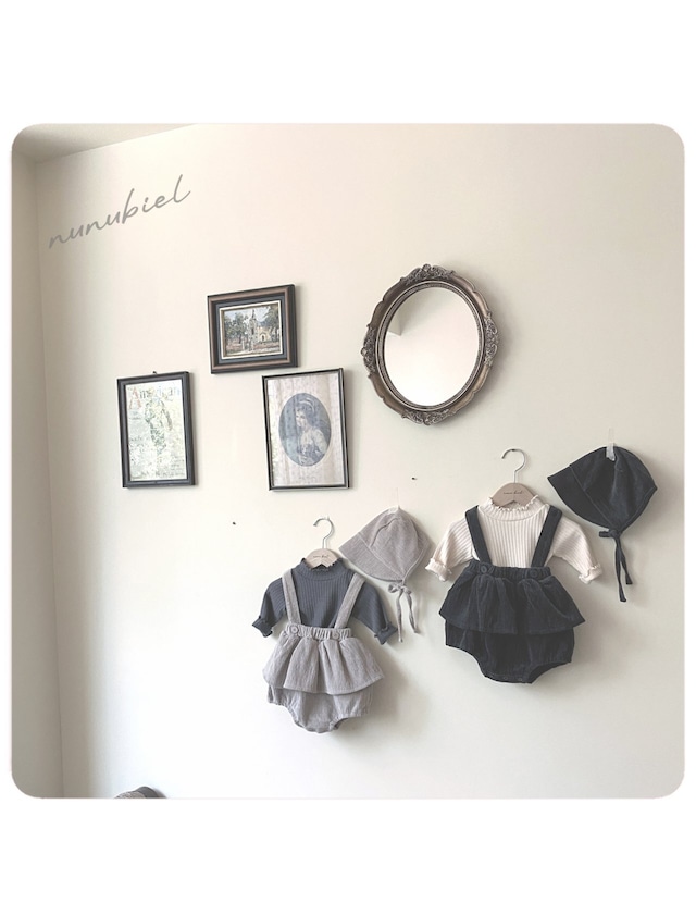 〘即納〙nunubiel / S size _ bebe peach rompers & bonnet