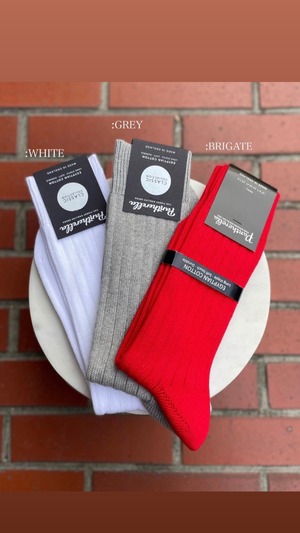 PANTHERELLA : 5×1リブ 厚手コットンソックス53905 【MENS】