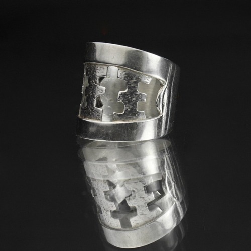 Vintage Wide Ring [925-STERLING] Lattice Work Minimal Design