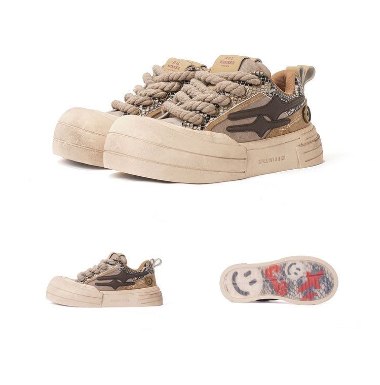 【正規品】killwinner 厚底スニーカー ブラウン KILLWINNER Smile life スニーカー 厚底 おしゃれ 男女兼用 4色