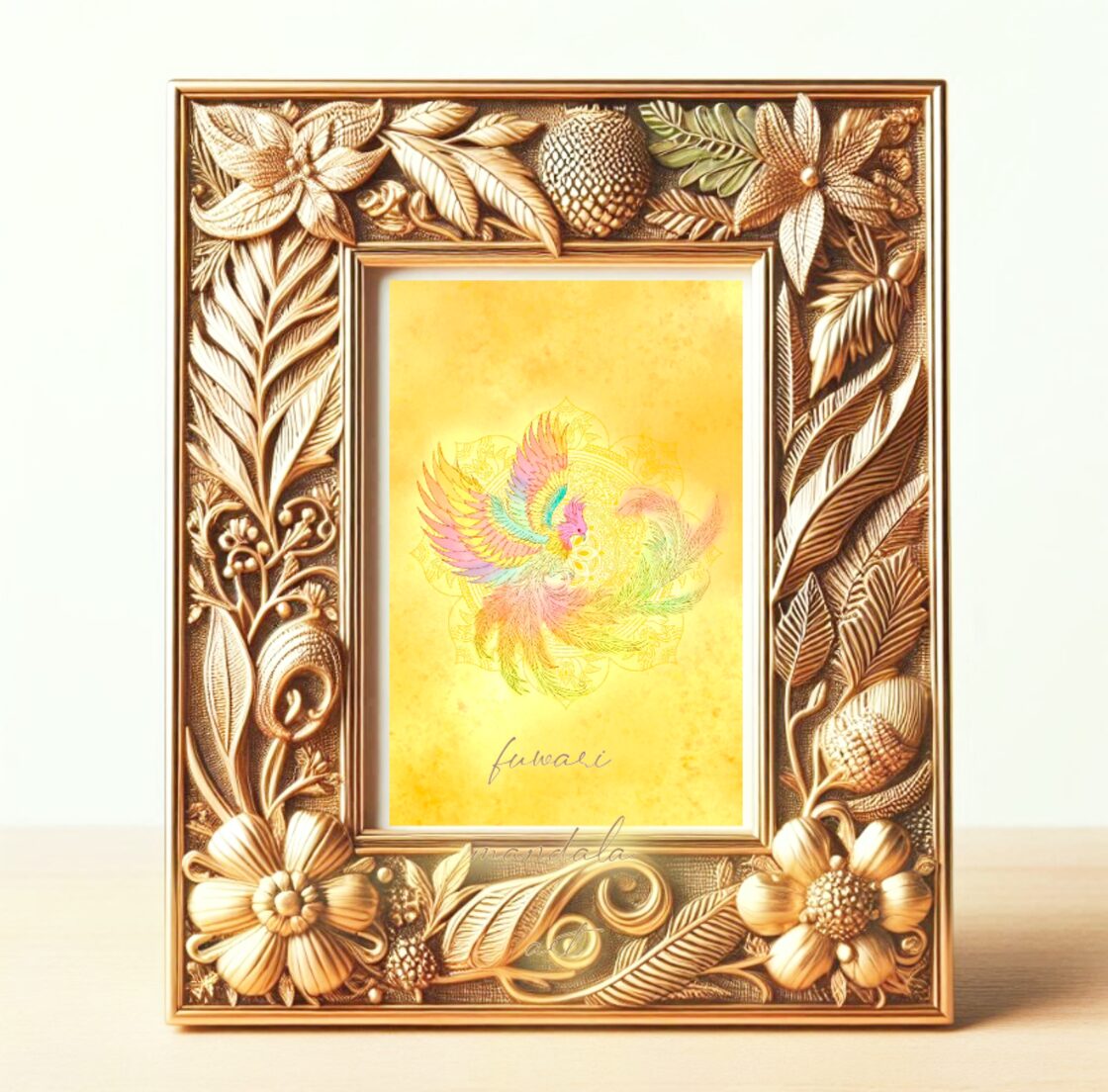 虹色鳳凰】曼荼羅アート/魂の約束/変化/自由な未来/ネガティブな信念を