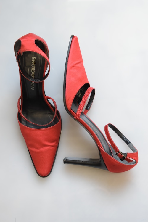 Red mule pumps