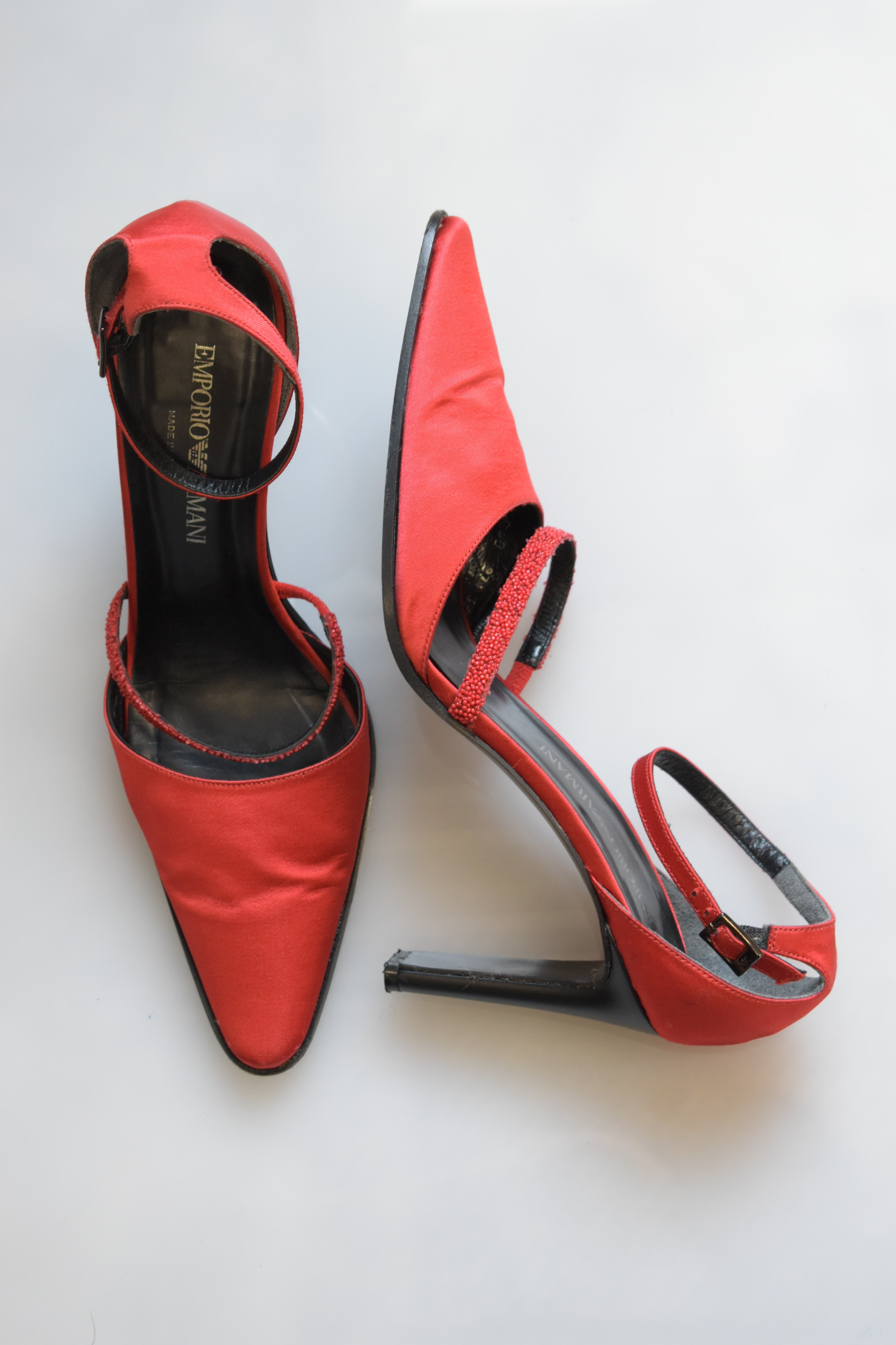 Red mule pumps