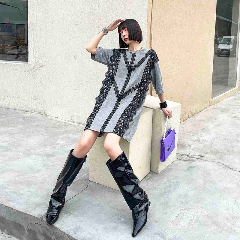 ドレス スタイル薄手レースTシャツ スカート サマー 夏物 ラブタオタオダレンハウス60581200492