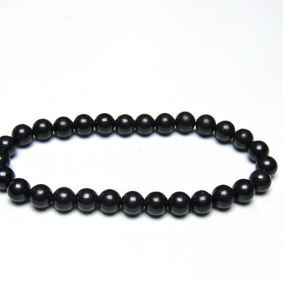 シュンガイト ブレスレット 6mm 一点物 メール便可 111-49664