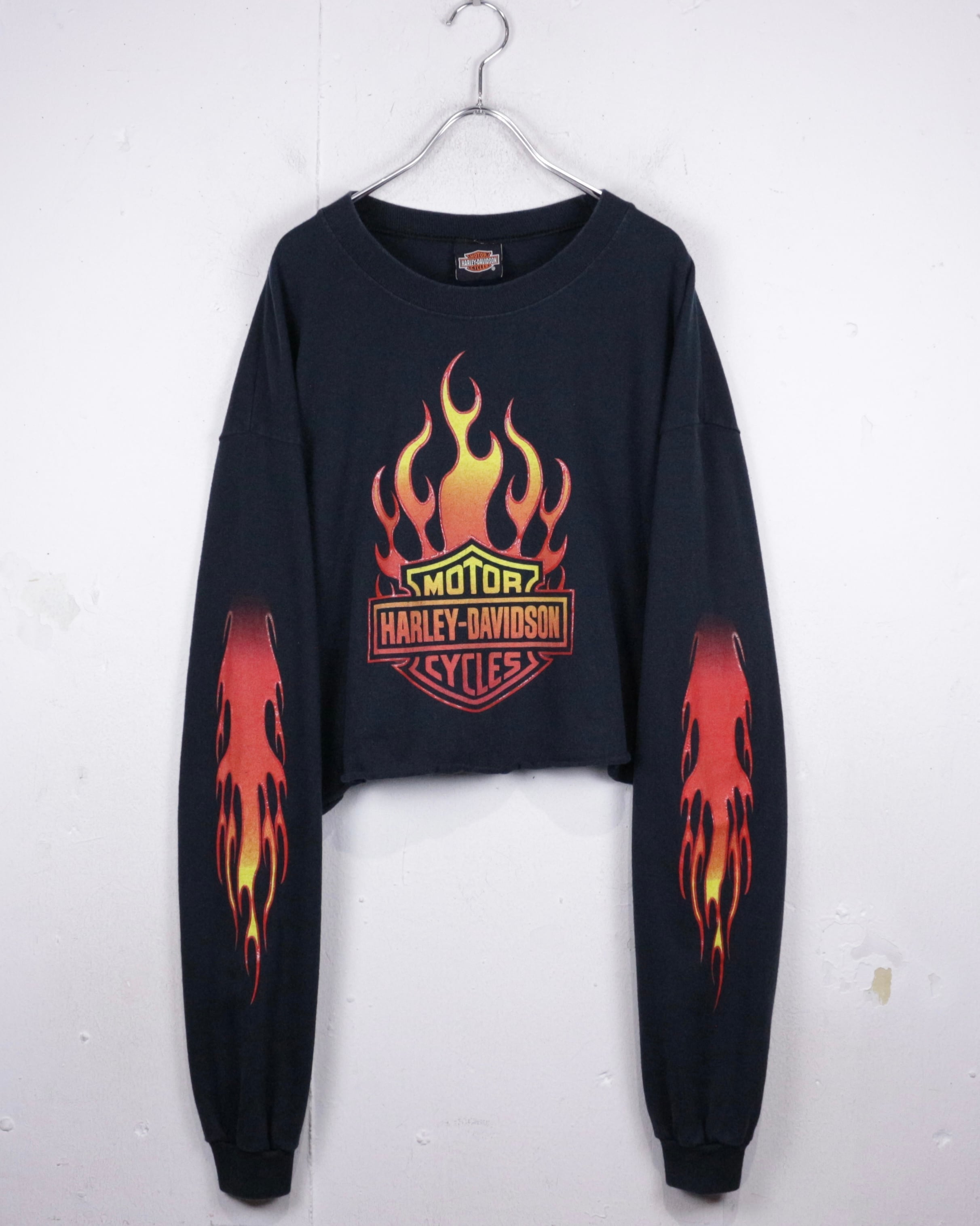 Caka act2】“Harley-Davidson” Cropped Cut Off Custom Vintage