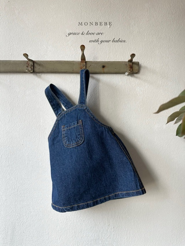 予約：Bonbon denim overalls〔monbebe〕