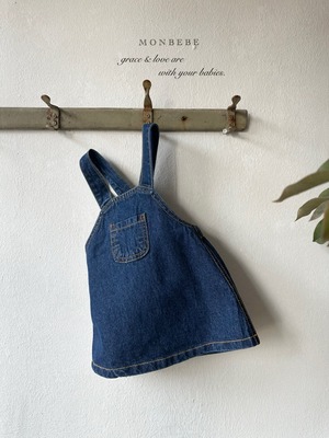 予約:Bonbon denim overalls〔monbebe〕