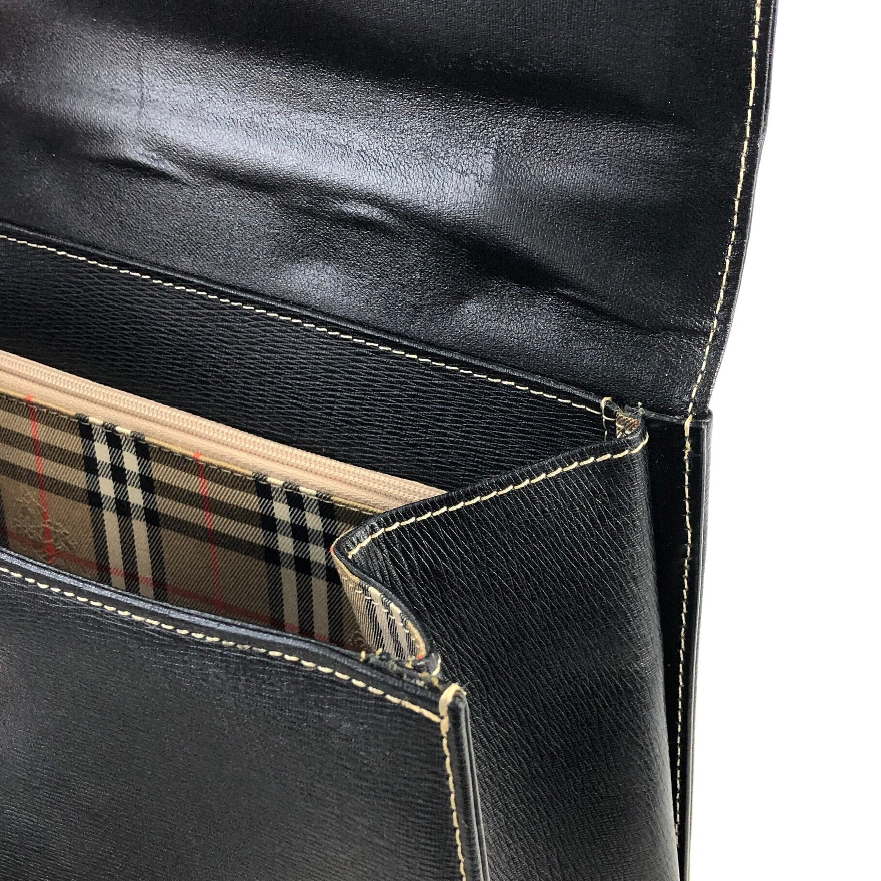 BURBERRY バーバリー ロゴ コンビレザー 2way トップハンドル